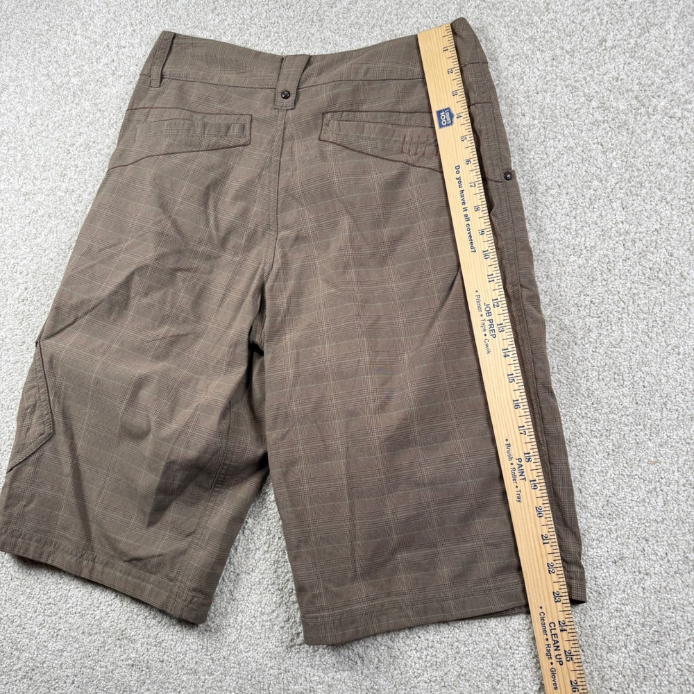 Lululemon Cargo Shorts Mens 30 Brown Plaid Performance Nylon‎ Spandex Stretch - Picture 5 of 5